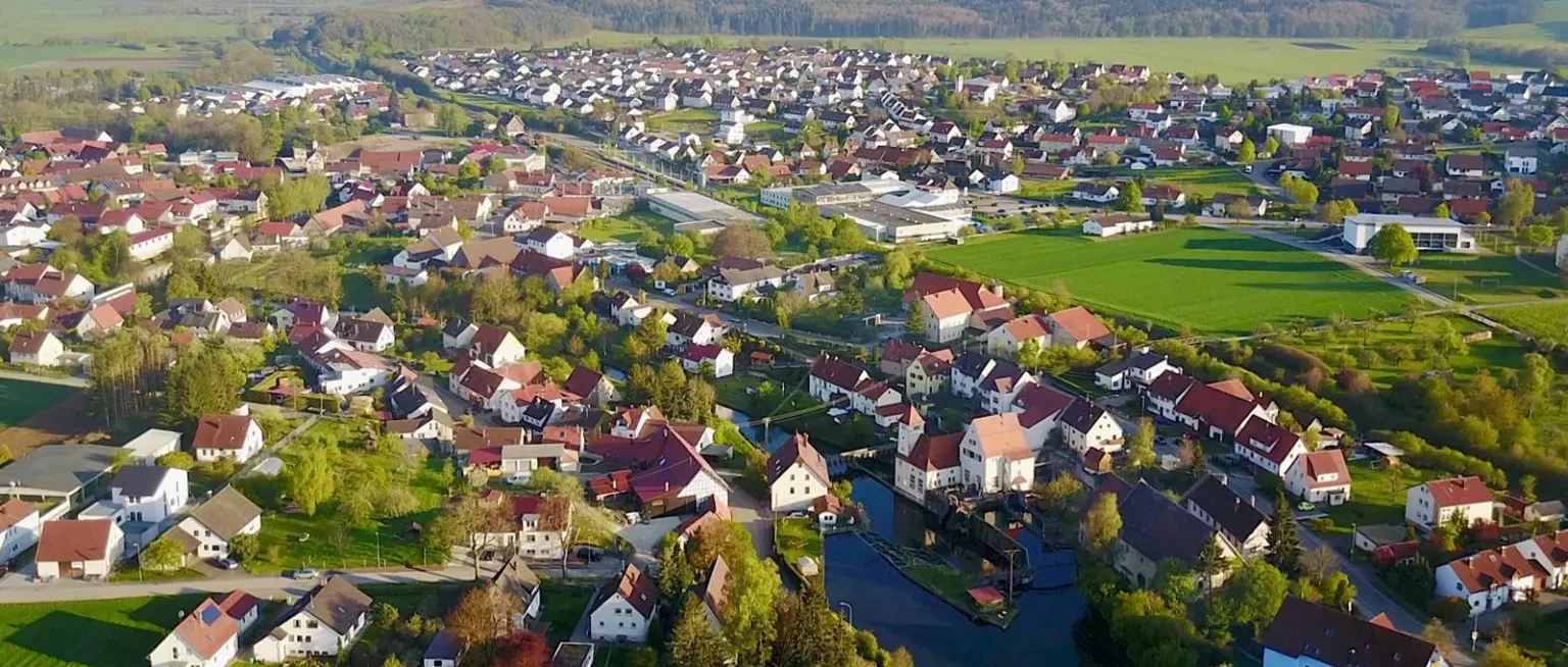 Gemeinde Hermaringen - Luftaufnahme vom Wohngebiet in Hermaringen